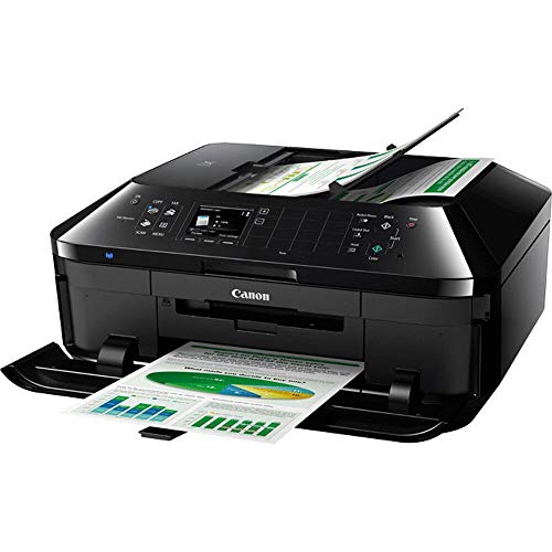 Canon PIXMA MX922 Wireless Inkjet Office All-in-One Printer Bundle with PGI-250 Pigment Black XL Ink Tank, 6-Outlet Surge Adapter with Night Light, 6ft USB Printer Cable and 1 Year Extended Warranty