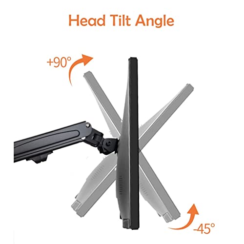 zlw-shop Dual Monitor Stand - Height Adjustable Gas Spring Double Arm Monitor Mount Desk Stand Fits Two 13~27" Screens, Each Arm Holds Up to 15.4lbs