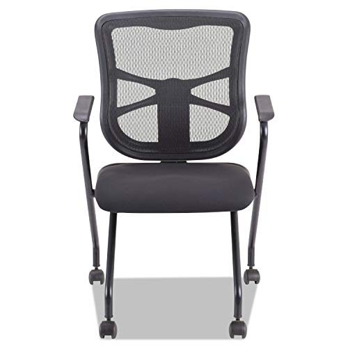 Alera ALEEL4914 Elusion Mesh Nesting Chairs, Black (Case of 2)