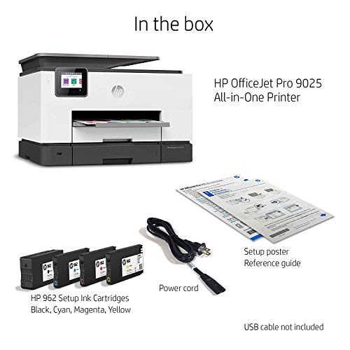 HP OfficeJet Pro 9025 All-in-One Wireless Printer Single-pass (Automatic) Document Feeder and Two Paper Trays  Smart Home Office Productivity  Instant Ink and Amazon Dash Replenishment Ready (1MR66A)