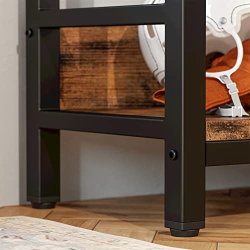 IRONCK Industrial 6-Tier Corner Bookshelf with Baffles - Metal Frame Storage Rack for Home Office