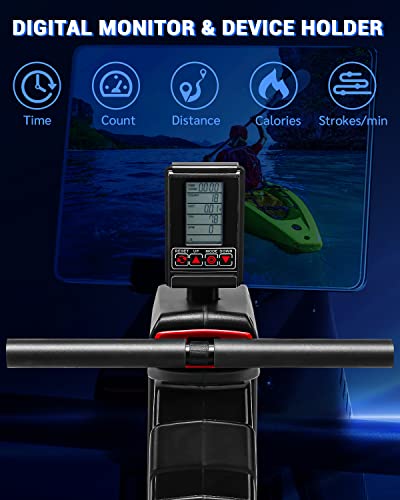 Rowing Machine, DMASUN Magnetic Rower Indoor Row Machine with 16 Level Resistance, LCD Display & Comfortable Seat Cushion, Rowing Machines for Home Use Foldable (2022 Upgraded)