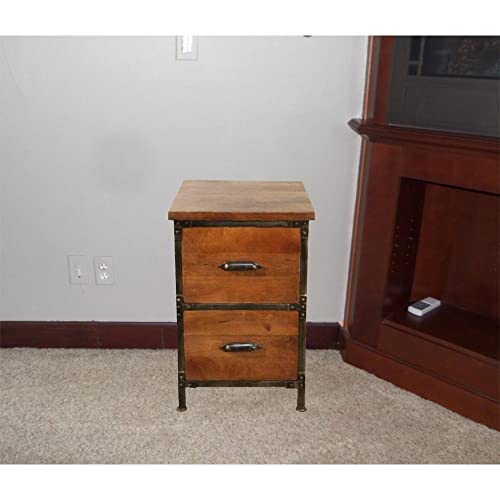 Generic 2-Drawer Brown Wood Vertical Filing Cabinet