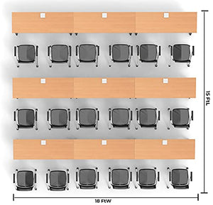 Team Tables Folding Training Meeting Seminar Classroom Tables with Industrial Caster Z-Base - Model 5552 27pc Beech - Power+USB Outlet - Fold+Nest - Seating Included