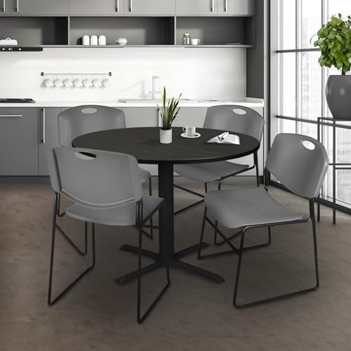 Romig Zeng Ultra Compact Metal Frame Armless Stackable Chair (8 Pack) - Grey