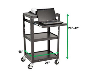 Norwood Commercial Furniture Electric Power AV Cart with Sliding Tray