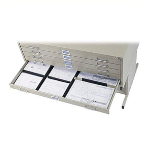 Safco 5-Drawer Flat File Cabinet for 42" x 30" Documents, White