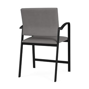 Lesro Newport 24.5" Polyurethane Reception Wide Hip Chair in Gray/Black