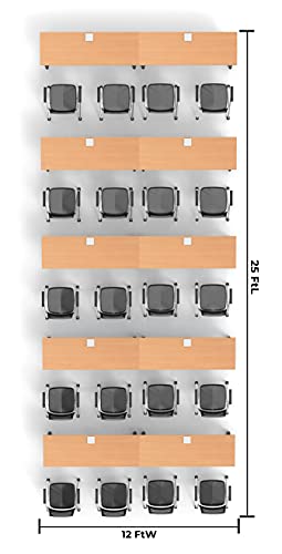 Team Tables 20 Person Folding Training Meeting Seminar Classroom Tables with Industrial Caster Z-Base - Model 5549