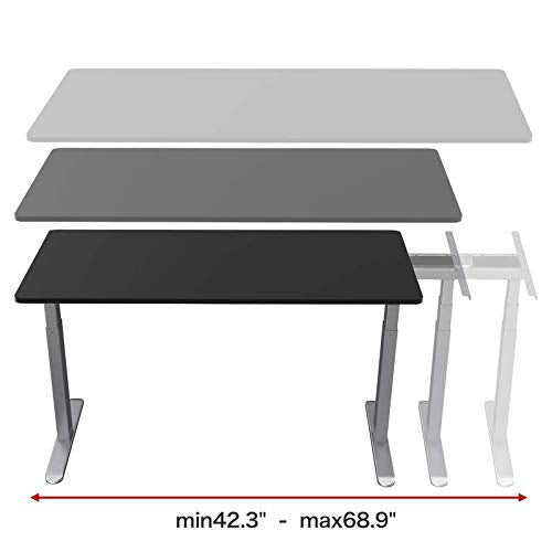 AIMEZO Electric Stand Up Desk Frame w/Dual Motor 3 Tiers Legs Smart Height Adjustable Standing Desk Base Home Office DIY Ergonomic Workstation (Gray)