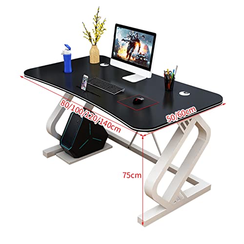 YUHUAWF Computer Desk with Mobile Phone Card Slot - Black, 100CM