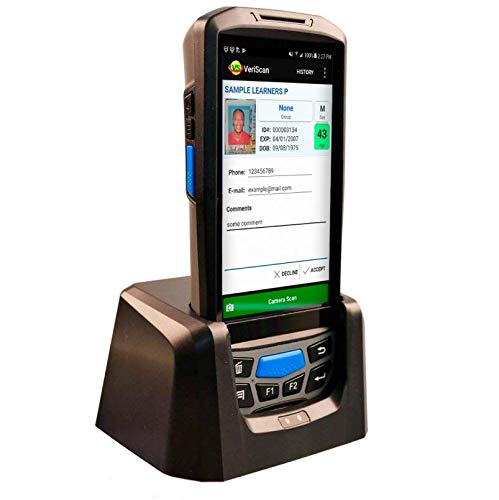 IDWare 9000 Passport ID Scanner – Complete Mobile Scanning Solution with VeriScan Mobile for Age Verification & Visitor Management – Free Charging Cradle, Extra Battery & Carrying Case