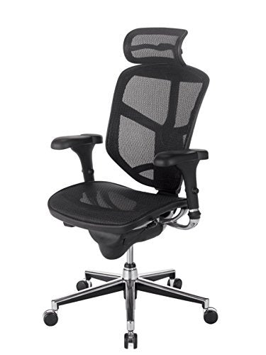 WorkPro Quantum 9000 Series Ergonomic Mesh High-Back Chair with Headrest, Black