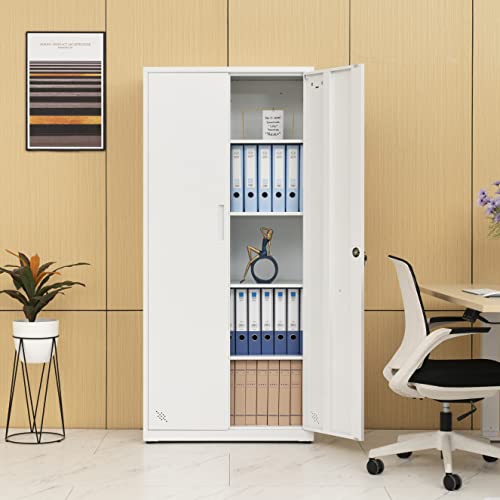 Generic High Storage Cabinet with 2 Doors and 4 Partitions - 5 Storage Spaces, Home/Office Design