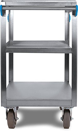 Carlisle FoodService Products Stainless Steel Utility Cart, 700 lbs Capacity, 33"x21"x36", 3 Shelf