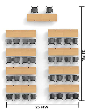 Team Tables 34 Person Training Meeting Seminar Classroom Model 7454 Folding Table Set