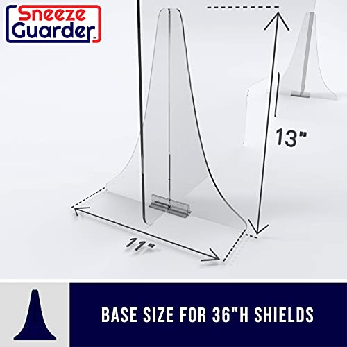 SNEEZEGUARDER | XL 30"H x 60"L Plexiglass Sneeze Guard for Desk Counter with Double-Side Tape Base Stabilizers | Ships Fast | 20+ Sizes Available | 60”L x 30”H | 60x30