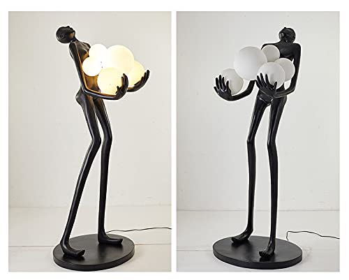 YANOUSHUSONG Humanoid Art Sculpture Black Floor Lamp