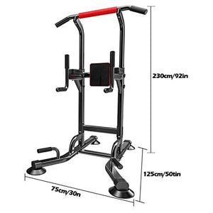 Power Tower Pull Up Bar Dip Station Waist tranier Adjustable Height Strength Training Workout Equipment for Home Gym