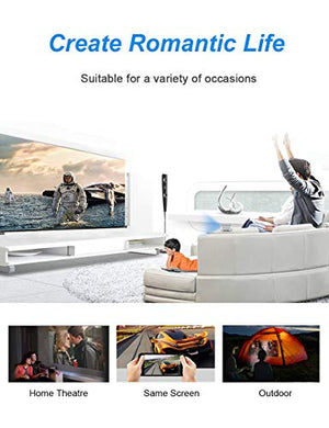 Amoowa Mini Projector - Portable WiFi Video Projector, 200 ANSI Lumen Pocket Cinema - Support iPhone, Android, Laptop for Home & Outdoor，W/ HDMI,USB & Touchpad Control