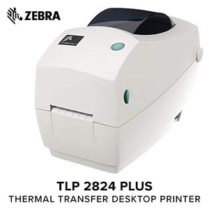 ZEBRA- TLP2824 Plus Thermal Transfer Desktop Printer for Labels, Receipts, Barcodes, Tags, and Wrist Bands - Print Width of 2 in - USB and Ethernet Port Connectivity