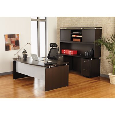 Alera ALESE227242ES Sedina Series Bow Front Desk Shell, 72w x 42d x 29 1/2h, Espresso