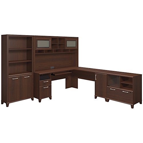 Achieve L Shaped Desk with Hutch, Bookcase and Printer Stand File Cabinet
