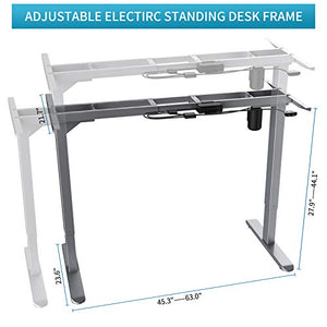 Wistopht Electric Standing Desk Frame，Single Motor Height Adjustable Sit Stand Standing Desk Base Workstation with Memory Preset LED Handset Controller