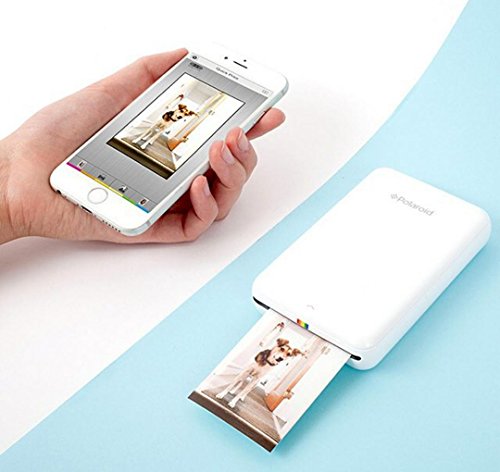 Zink Polaroid ZIP Wireless Mobile Photo Mini Printer (White) Compatible w/ iOS & Android, NFC & Bluetooth Devices