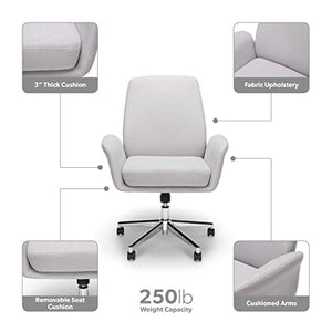 OFM 733-F Modern Fabric Upholstered Office, Cushioned Arm Chair, Grey