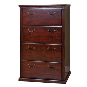 Martin Furniture Huntington Club Office 4 Drawer Lateral File Cabinet, Brown