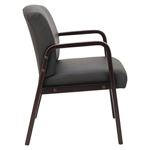 Alera ALERL4319E Reception Lounge Series Guest Chair, Espresso/Black Leather