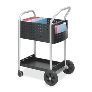 Safco Products Scoot Legal Size Mail Cart 5238BL Black, Swivel Wheels