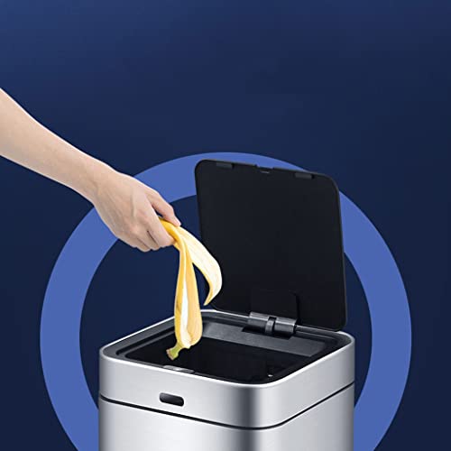 WRLRUILIAN Wastebasket Stainless Steel Rechargeable Intelligent Automatic Induction Trash Can Household Kitchen Living Room Trash Can 10L Recycling Trash Can (Size : 10L)