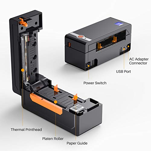 Alfuheim Thermal Shipping Label Printer 4x6 - High Speed Printing at 150mm/s -Barcode Printer for Shipping Compatible with UPS WorldShip,Etsy,Ebay, Amazon,Shopify,etc