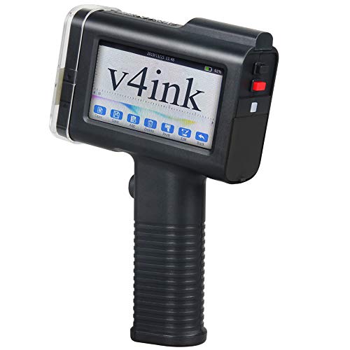 Handheld Printer Labeler Codificator v4ink BT-HH6105B1 with 4.3 Inch HD LED Touch Screen use for QR-Code Barcode UPCA Production Date Logo Batch Number Print on Cartoon Box Wood Paper Canvas