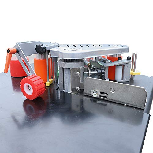 110V Wood Working Edge Banding Machine 1200W Portable Edge Bander Auto Tape Breaking Double-sided Coating Edgebander with Adjustable Speed Multi-Function Furniture Edge Bander