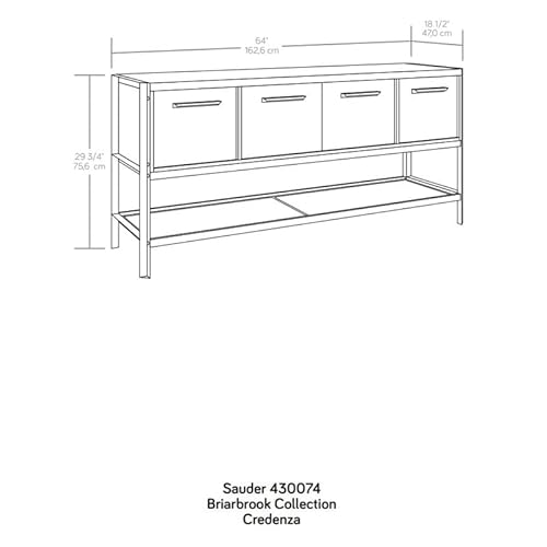 Sauder Office Credenza in Barrel Oak