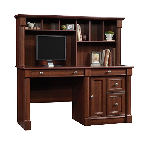 Sauder 420513 Palladia Computer Desk and Hutch, L: 59.49" x W: 23.39" x H: 56.50", Select Cherry finish