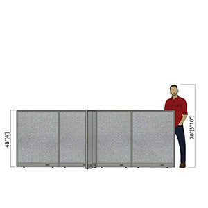 GOF Freestanding X-Shaped Office Partition, Large Fabric Room Divider Panel - 132"D x 132"W x 48"H