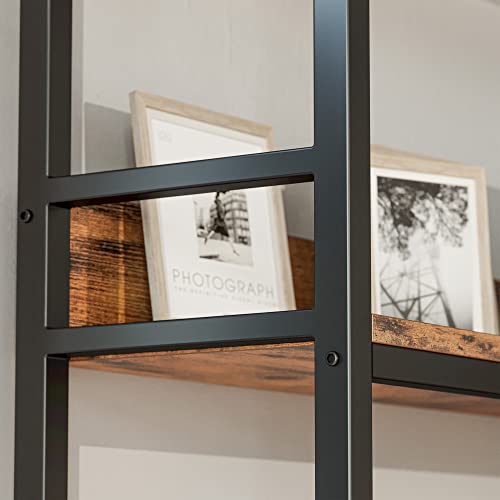 IRONCK Industrial 6-Tier Corner Bookshelf with Baffles - Metal Frame Storage Rack for Home Office
