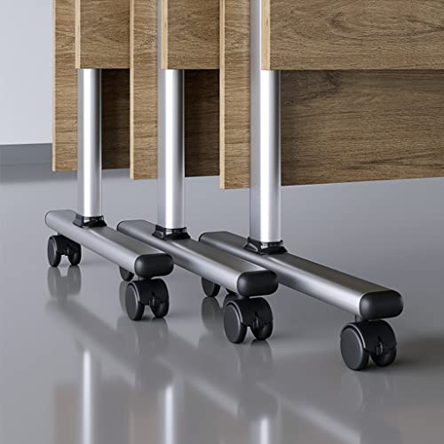 Foldable Meeting Table Set of 3 with Modesty and Lockable Wheels