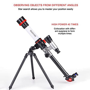 40X Kid's Astronomical Telescope, Stargazing Astronomical Telescope with Tripod, Science Experiment High-Definition Eyepiece Educational Toys for Beginners Young Astronomer