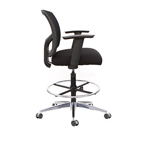 Thornton's Office Supplies Mesh Back Adjustable Drafting Stool Tall Office Chair - Black
