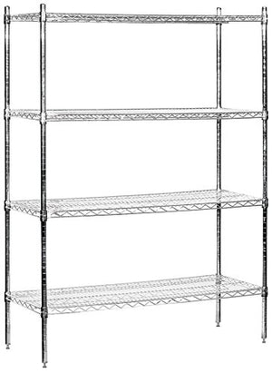 Salsbury Industries Stationary Wire Shelving Unit, 48-Inch Wide by 74-Inch High by 18-Inch Deep, Chrome
