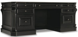 Hooker Furniture Telluride 76" Executive Desk with Chocolate Leather Top