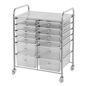 WAHHWF Storage Drawer Carts - Utility Rolling Storage Cart with 12 Drawers