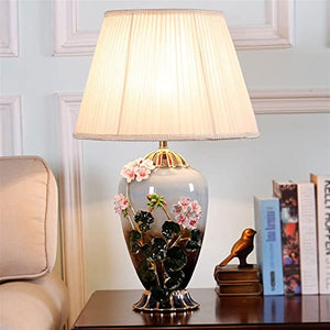 WAOCEO Traditional Ceramic Table Lamp 24.4 Inch Classical Enamel Color Craft Bedside Lamp