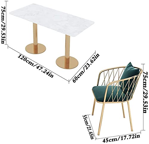UsmAsk Table and Chair Set for Office, Hotel Lobby, Reception, Dining, Tea Shop - Gray/Green/Gra