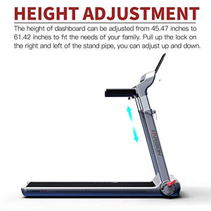 HARISON Folding Treadmill Portable Electric Running Machine 300 LBS Capacity with LCD Display, Device Holder and Adjustable Height for Home Cardio Workout (Installation Free)